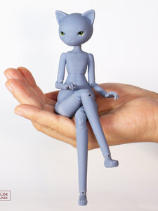 Blank Bjd Art Doll (+ Pair Of Eyes) "moony" Grey