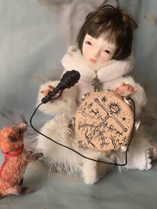 Eskimo Girl Ula Porcelain Bjd Doll And Her Pet Fox