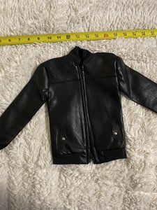 Black Pleather Jacket For Big 1/3 Boy