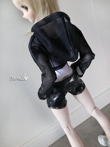 Bjd Dd Sd16 1/3girl Net Crop Top - Black
