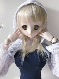 Bjd Dd Sd16 1/3girl Net Crop Top - White