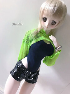 Bjd Dd Sd16 1/3girl Net Crop Top - Fluorescent Green