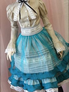 Gray/teal Multilayered Lolita Skirt For 60-65 Cm Dolls